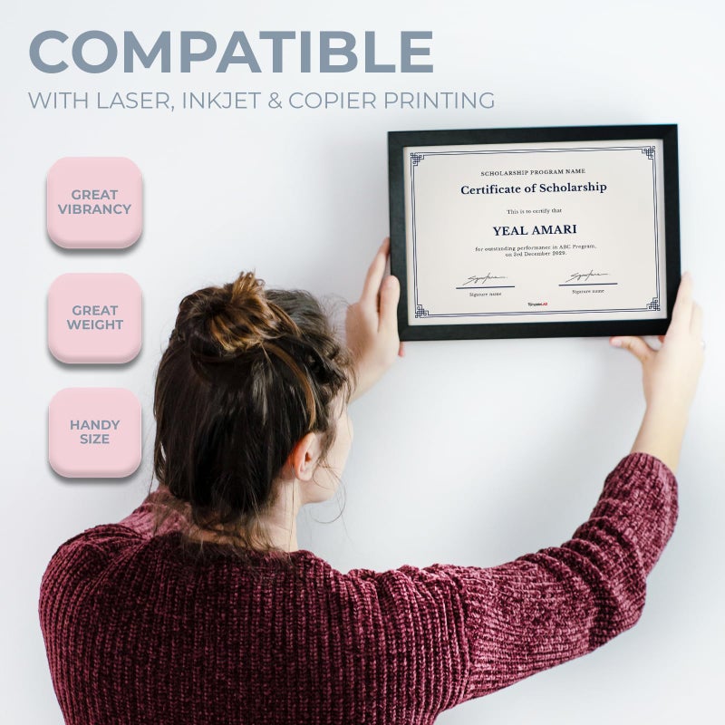 Hamilco ورق طباعة كرتوني بلون الكريمة من هاميليكو (50 حزمة) - 8.5 × 11 بوصة - ورق كرتوني سميك لصنع البطاقات - ورق كرتوني ثقيل 80 رطل - رائع للدعوات، أعياد الميلاد، الكتيبات - Image 4